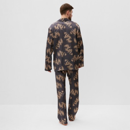 Pajama men's (shirt and trousers) KAFTAN "Dragon" size 52, graphite-3