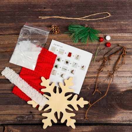 Set for creativity - Create the Christmas tree decoration "Snowflake in a hat"-2
