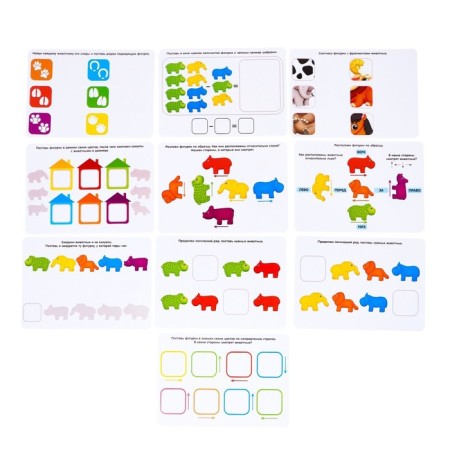 Developing set "Smart animals", sorter, tasks on cards, marker-7