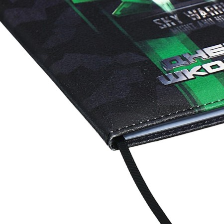 Universal Diary Grade 1-11, 48 sheets "fighter", solid cover of artificial leather, lies, universal cheat sheet, block 80 g/m2-2