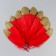 A set of goose feathers 15-20 cm, 10 pcs, red with a golden crumb