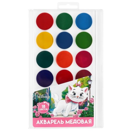 Акварель 18цв пластик, «Кошечка мари», европодвес-1