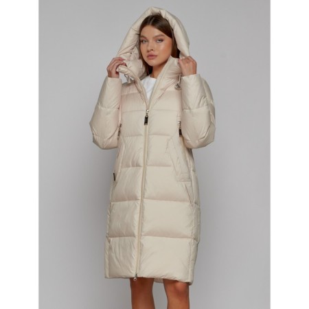 Coat insulated winter female, size 50, beige color-4