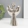 Ceramics candlestick on 1 candle "Angel with a halo" d = 4 cm silver 11.5x10x18.5 cm