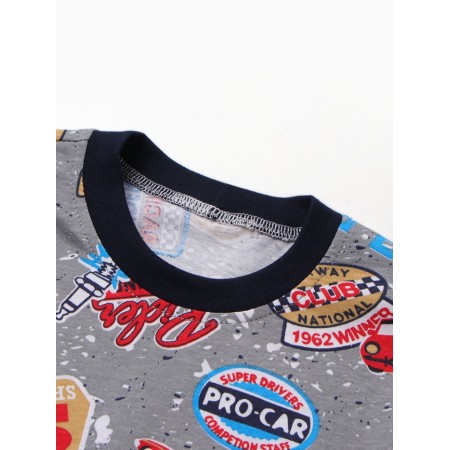 Pajamas for the boy "Machine", gray color, height 104-1