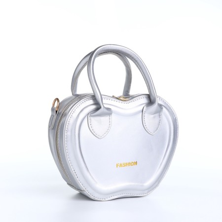 Bag Women's Cross-Bodi with a zipper, silver color-5