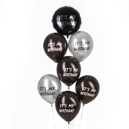 Bouquet of balls "It’s My Birthday", latex, foil, set: 7 pcs., Mix-1