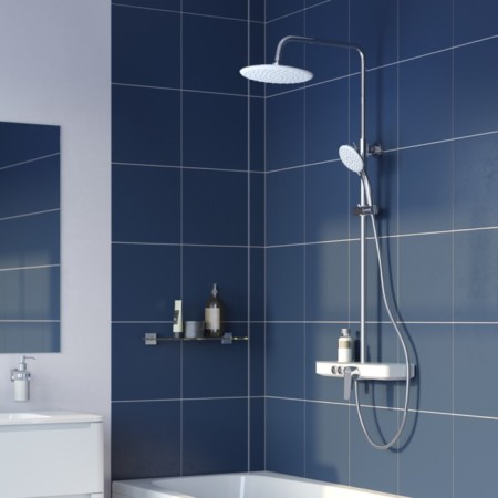 Shower system IDDIS SheLFY SheSB3FI06, tropical shower, shower, brass, chrome-1