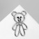 Bear "Bear" toy, black color in silver