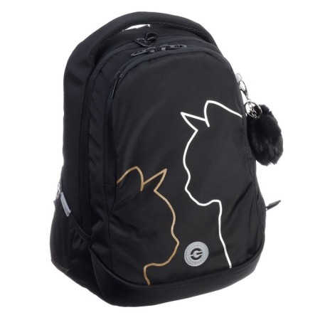 Youth backpack 40 x 29 x 20 cm, Grizzly, ergonomic back, laptop department, black-1