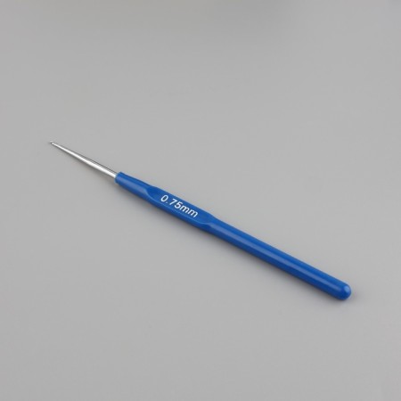 Knitting hook, with a plastic handle, d = 0.75 mm, 13.5 cm, blue color-2