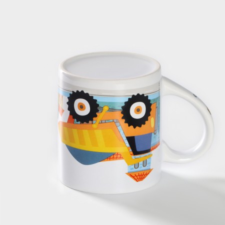 A set of children's dishes from ceramics “Blue Tractor”, 3 objects: 240 ml mug, bowl d = 18 cm, plate d = 19 cm-11