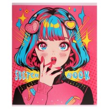 AT A5, 32 ANime sketches, covered cardboard, block 100 g/m2