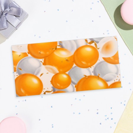 Money envelope "Universal" balloons, gray, 16x8 cm