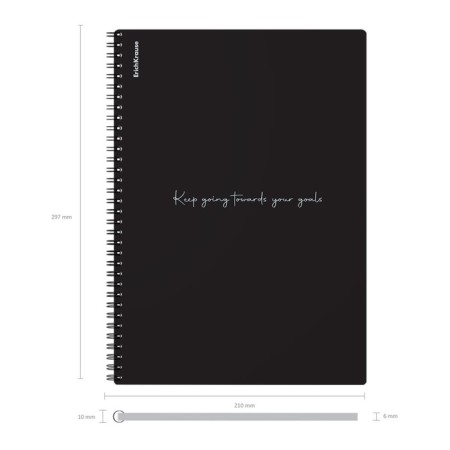 A4 notebook 80 sheets, a cage on a spiral, Erichkrause, "Words" plastic cover black-4
