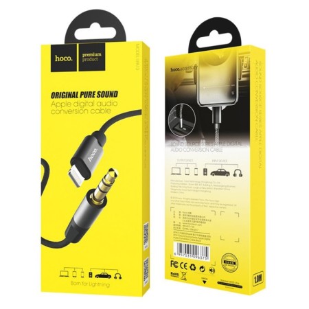 Audio cable Hoco UPA13, Jack 3.5 mm (M) - Lightning, 1 m, black-8