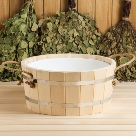 Wooden pelvis, 15l, with a plastic insert-3