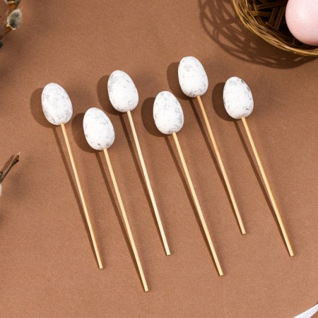 Skewers "Easter egg", white color, set 6 pcs.-2