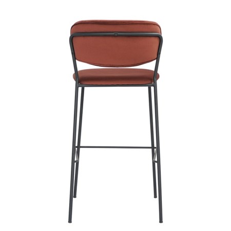 Bar stool Eirill, 560 × 475 × 990 mm, velor, brick color-7