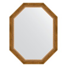 Mirror in the baguette frame, aged bronze with weaving 70 mm, 73x93 cm