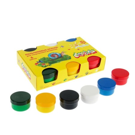 Paints finger, set of 6 colors x 60 ml, "kalyaka-little"