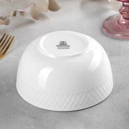 Porcelain salad Wilmax "Julia Vysotskaya", 600 ml, D = 14 cm, white color-1