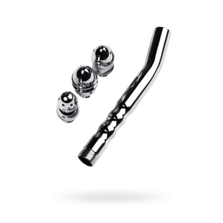 Toyfa Metal anal shower with three nozzles, silver, d = 2 cm, 18 cm