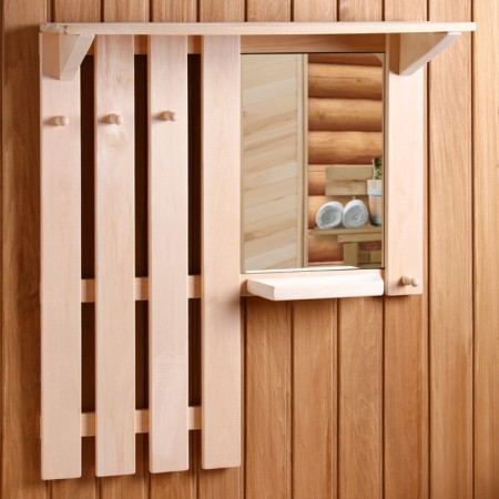 Shelf hanger with a mirror, large, 3 hooks-2