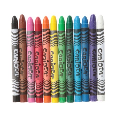 Loves wax 12 colors Carioca Wax Crayons, diameter 8 mm, round, in a cardboard box-1
