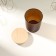 Bank for candles glass with a “brown semi -water” lid 220 ml 7x7x8.4 cm