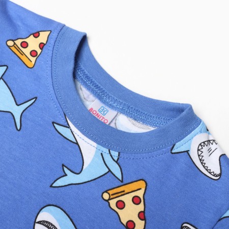 Pajamas for boys, blue color/sharks, height 98 cm-1