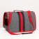 Bag - Animal carrying, frame, folding, 40 x 25 x 26 cm, red -gray