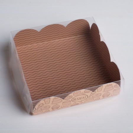 Bearbox, confectionery packaging with PVC lid, Desert, 10.5 x 10.5 x 3 cm-1