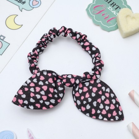 Hair gum "Funny ears" Lace hearts, mix