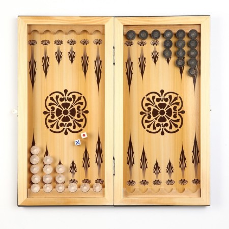 Narts "Leopard", wooden board 40 x 40 cm, with a field for playing checkers-1