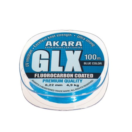 Akara GLX Premium Blue fishing line, diameter 0.22 mm, test 4.9 kg, 100 m, blue