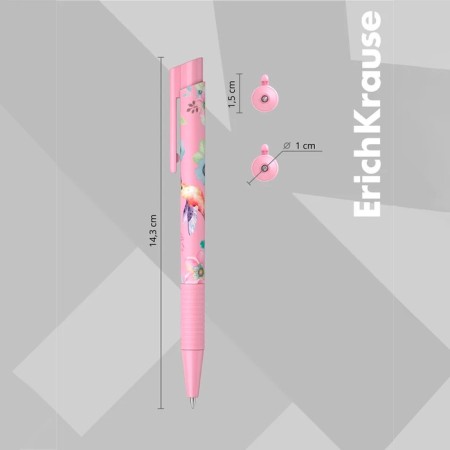 Handle Automatic Erichkrause Colortouch Colibri, Node 0.7 mm, Blue ink color, “Soft-Touch” housing, with print-3