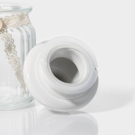 Glass Bank for bulk products with a ceramic lid of the jam, 250 ml, 8 × 13 cm-3
