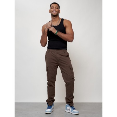 Cargo jeans men, size 44-46, brown color-2
