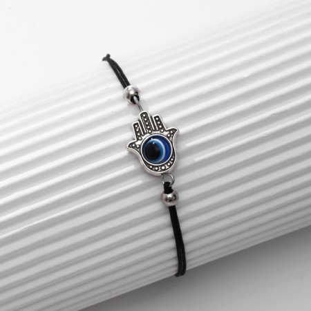 Bracelet-reinforcing "Happy Happiness Hams", black-blue color with black silver, d = 9 cm-2