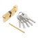 The cylinder mechanism standard MAX, 70 mm (35x35V), 5 keys, key/turntable, matte gold 1066395
