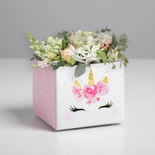 Gift folding box, packaging, “unicorn”, 10 x 12 x 12 cm