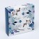 Box for 9 sweets with a shell "blue flowers" with a window of 14.5 x 14.5 x 3.5 cm
