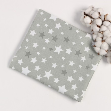 Finge Flanel Stars 1240 75x120 cm, gray, 170 g/m, cotton 100%
