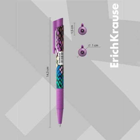Handle Automatic Erichkrause Colortouch Purple Python, Node 0.7 mm, Subtle letter, Soft Touch case, Design case, Blue Blue-11