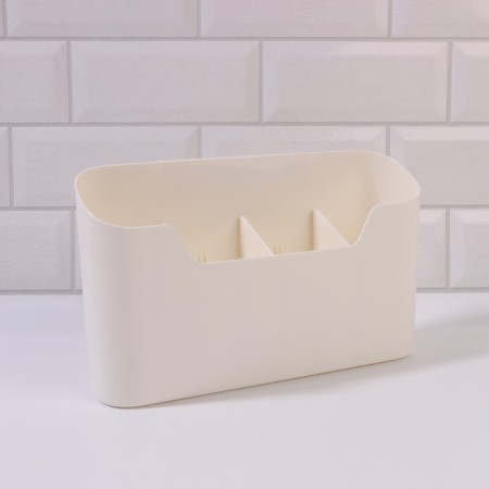 Organizer for storage "Tenderness", hinged, 4 sections, with an adhesive base, 26.8 × 16.2 cm, white color-5