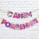 Garland on the tape "Happy Birthday!", Rainbow cat, length 250 cm