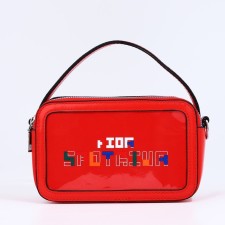 Bag Cross-Bodi with a zipper, red color