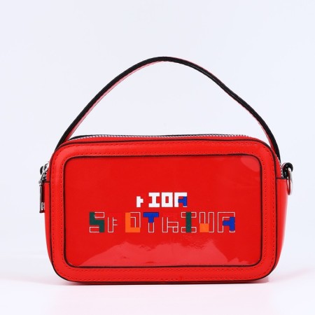 Bag Cross-Bodi with a zipper, red color