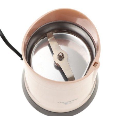 Viconte VC-3114 coffee grinder, electric, knife, 280 watts, 50 g, beige-3